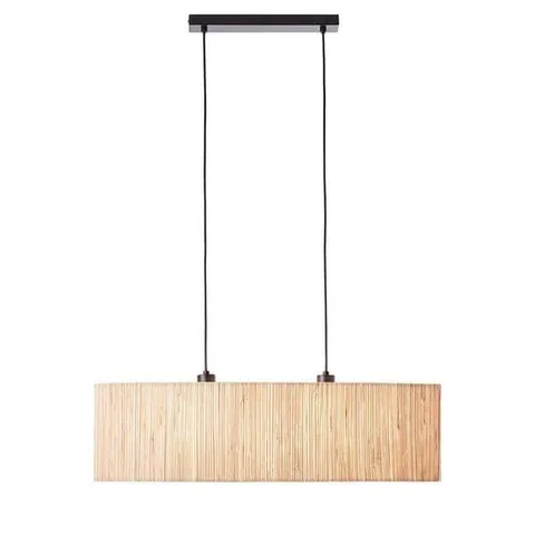 BOXED ENDON LONGSHORE 2 LIGHT PENDANT NATURAL SEAGRASS & MATT BLACK