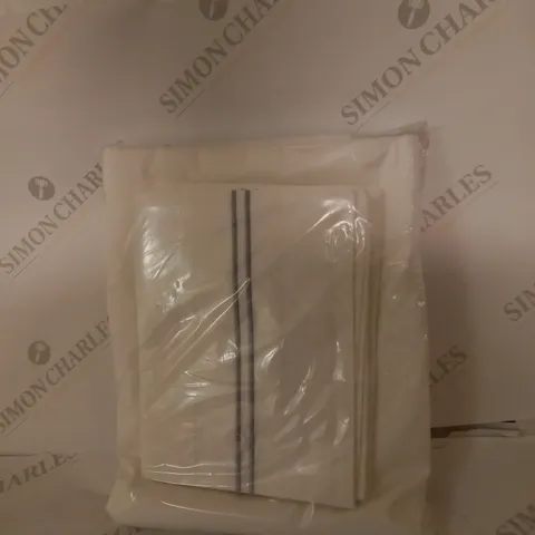 LUXURY 400TC STITCH BORDER SOFT WHITE DOUBLE 