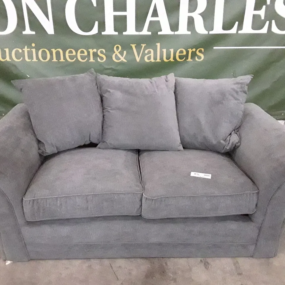 QUALITY DESIGNER 2 SEATER SOFA - GREY FABRIC