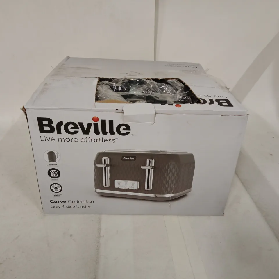 BREVILLE CURVE COLLECTION 4-SLICE TOASTER – GREY - (VTR013) - (BOXED)