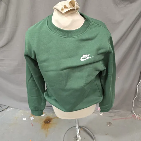 NIKE KIDS' GREEN SWEATSHIRT – (LARGE) – SWOOSH LOGO ON CHEST 