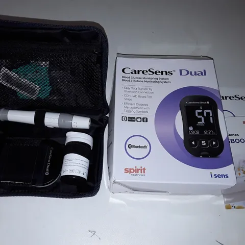BOXED CARESENS DUAL BLOOD GLUCOSE MONITORING SYSTEM