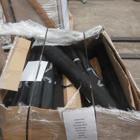 PALLET CONTAINING APPROXIMATELY 35x THE BASIX RANGE ADVERTISING PROJECTING BANNER SCREENS