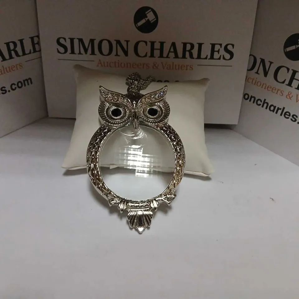 KIM & CO MAGNIFYING OWL NECKLACE 