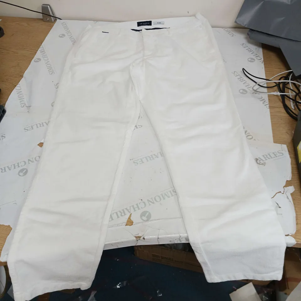 MR MARVIS WHITE CHORD TROUSERS SIZE W36 L30