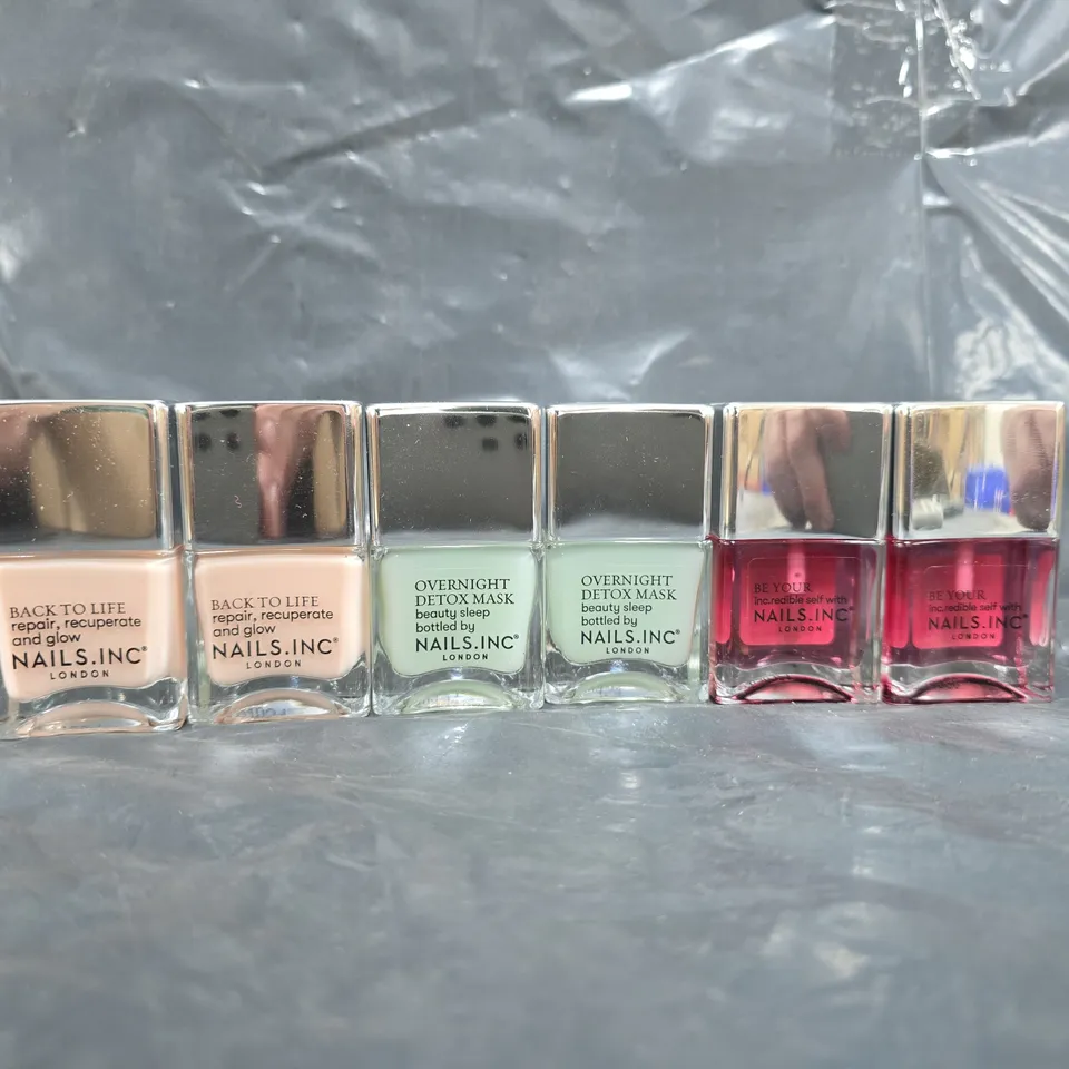 SET OF APPROXIMATELY 9 NAIL.INC LONDON TO INCLUDE - BACK TO LIFE , BE YOUR , OVERNIGHT DETOX MASK 