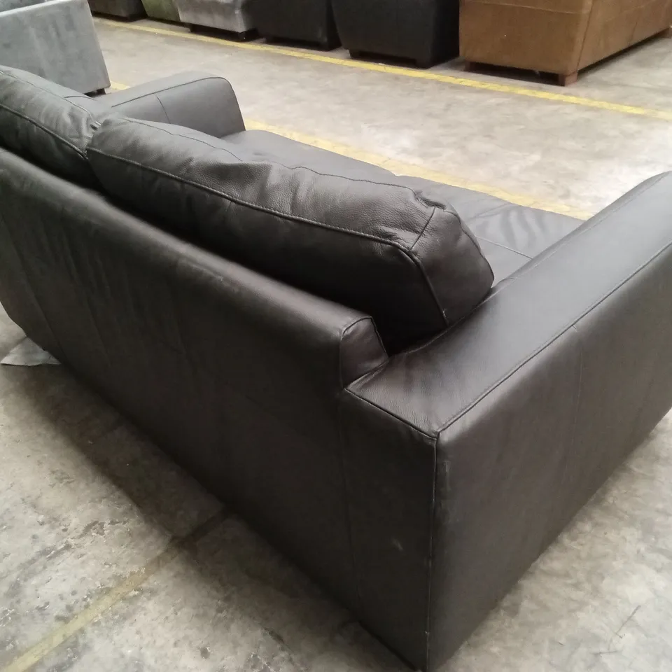 ARDEN ITALIAN LEATHER 3 SEATER SOFA - BLACK  RRP £1399