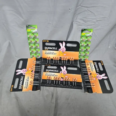 6 PACKS OF ASSORTED BATTERIES TO INCLUDE DURACELL AAA & GP ALKALINE CELL - COLLECTION ONLY