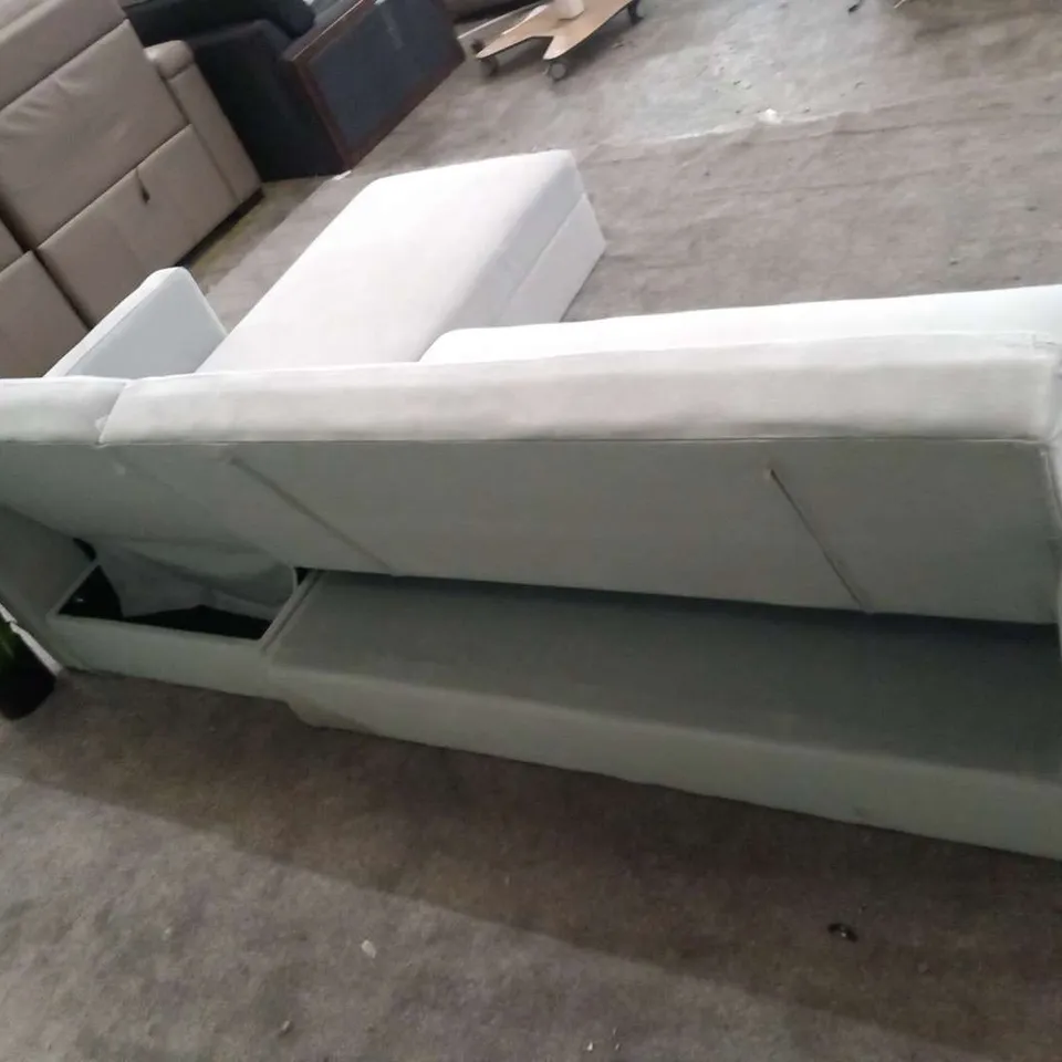 DESIGNER GREY FABRIC REVERSIBLE SLEEPER CORNER SOFA