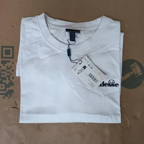 ELLESSE RETANNA SHORT SLEEVE T-SHIRT IN WHITE/BLACK SIZE 2XL