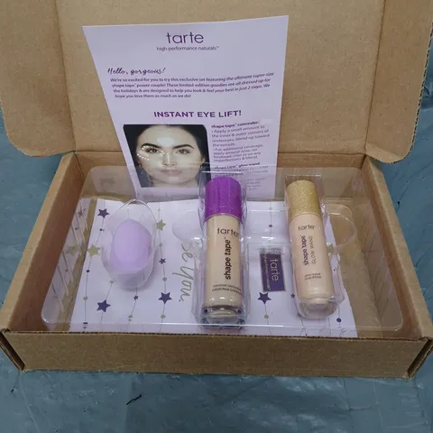 BOXED TARTE INSTANT EYELIFT KIT INCLUDING CONCEALER, GLOW WAND & BEAUTY BLENDER