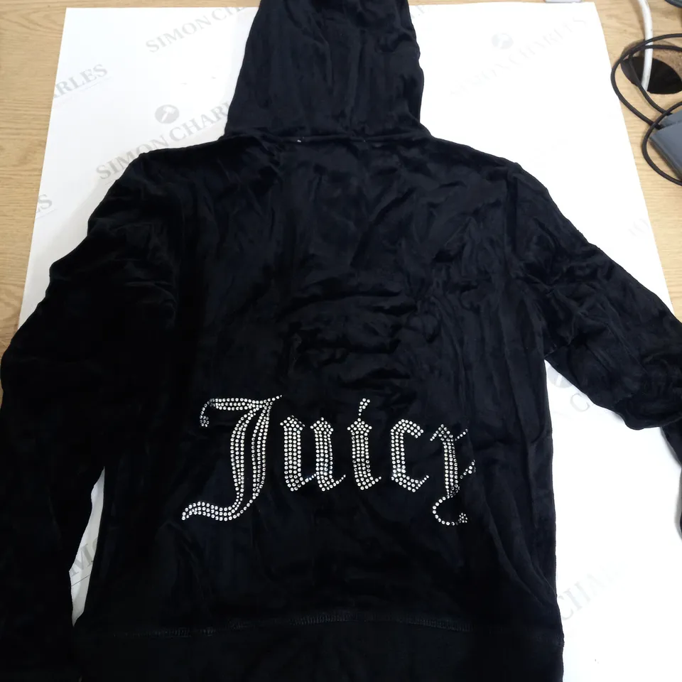 JUICY COUTURE TRACKSUIT ZIP UP BLACK TOP - L