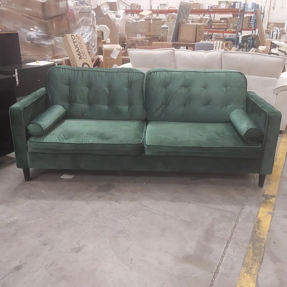 QUALITY DESIGNER 4 SEATER VELVET UPHOLSTERED SOFA