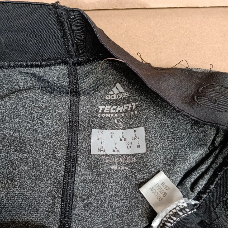 Adidas Techfit Compression Tights – Grey/Black, UK 8-10 (Women)