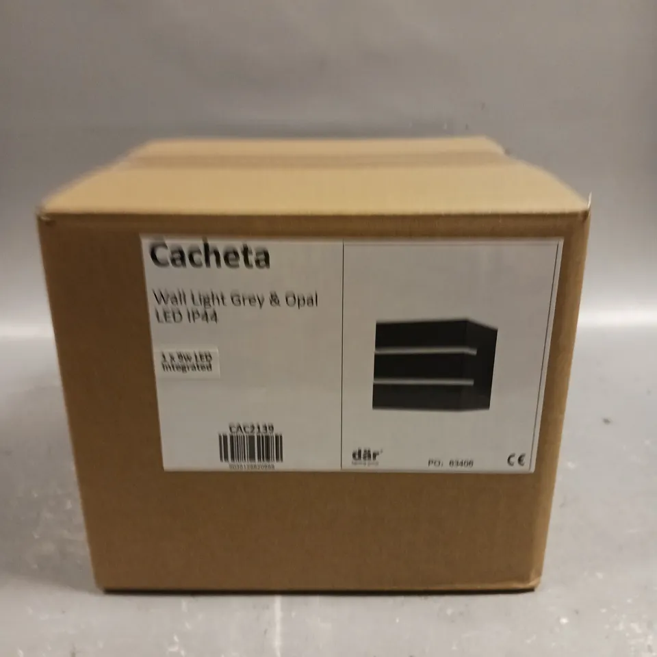 BRAND NEW BOXED DAR LIGHTING CACHETA GREY & OPAL WALL LIGHT 
