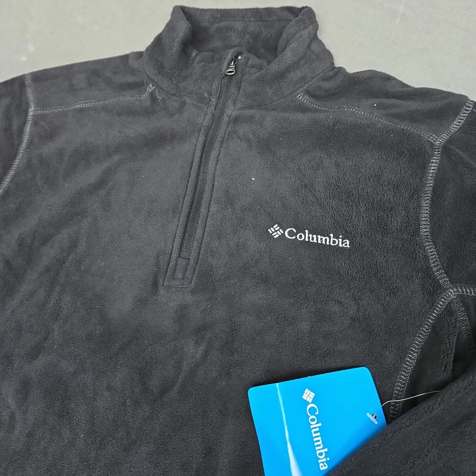 COLUMBIA 1/4 ZIP FLEECE IN BLACK - SIZE SMALL