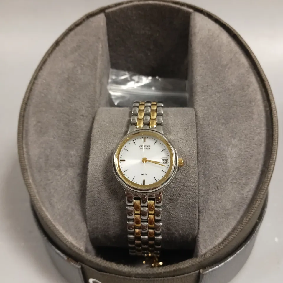 CITIZEN ECO-DRIVE LADIES WHITE DIAL WATCH 