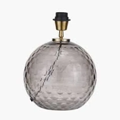 BOXED CAMILLE SMOKE GREY CIRCLE DESIGN HANDCUT GLASS PENDANT