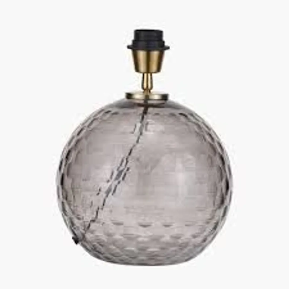 BOXED CAMILLE SMOKE GREY CIRCLE DESIGN HANDCUT GLASS PENDANT