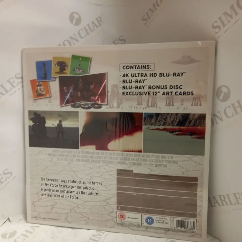 STAR WARS THE LAST JEDI BIG SLEEVE EDITION 4K ULTRA HD BLU-RAY WITH BONUS DISC & ART CARDS