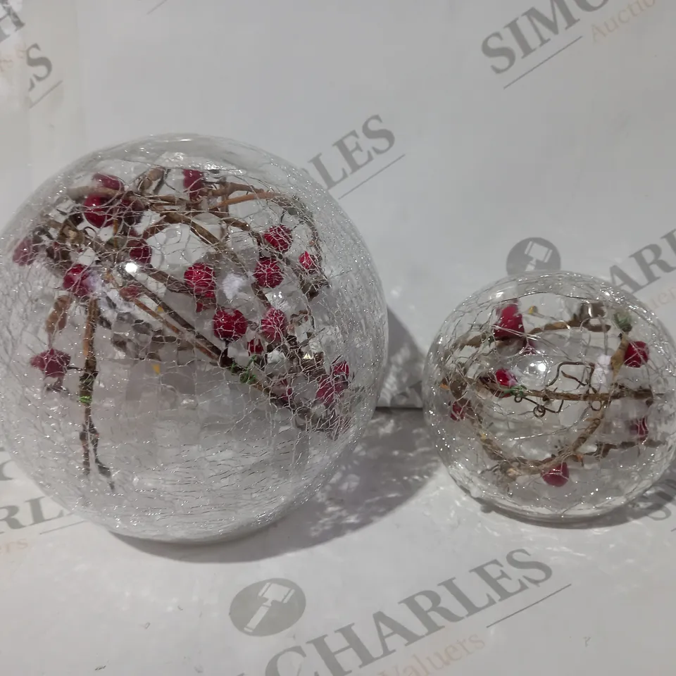 BOXED SET OF 2 GLOBE BERRY DECORATIVE PIECES
