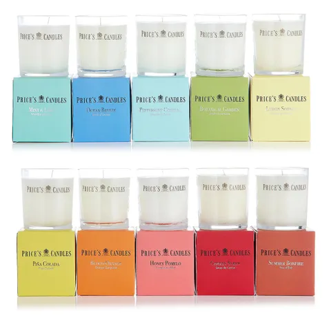 PRICES CANDLES SET OF 10 SUMMER JAR CANDLES IN GIFT BOXES