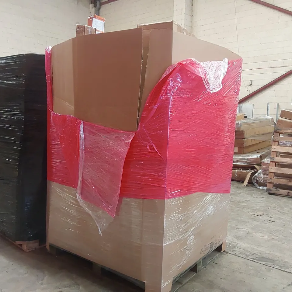 PALLET OF ASSORTED ITEMS INCLUDING: ELECTRIC INSECT KILLER, VESSEL SINK, RETRACTABLE SAFETY GATE, RUG ECT
