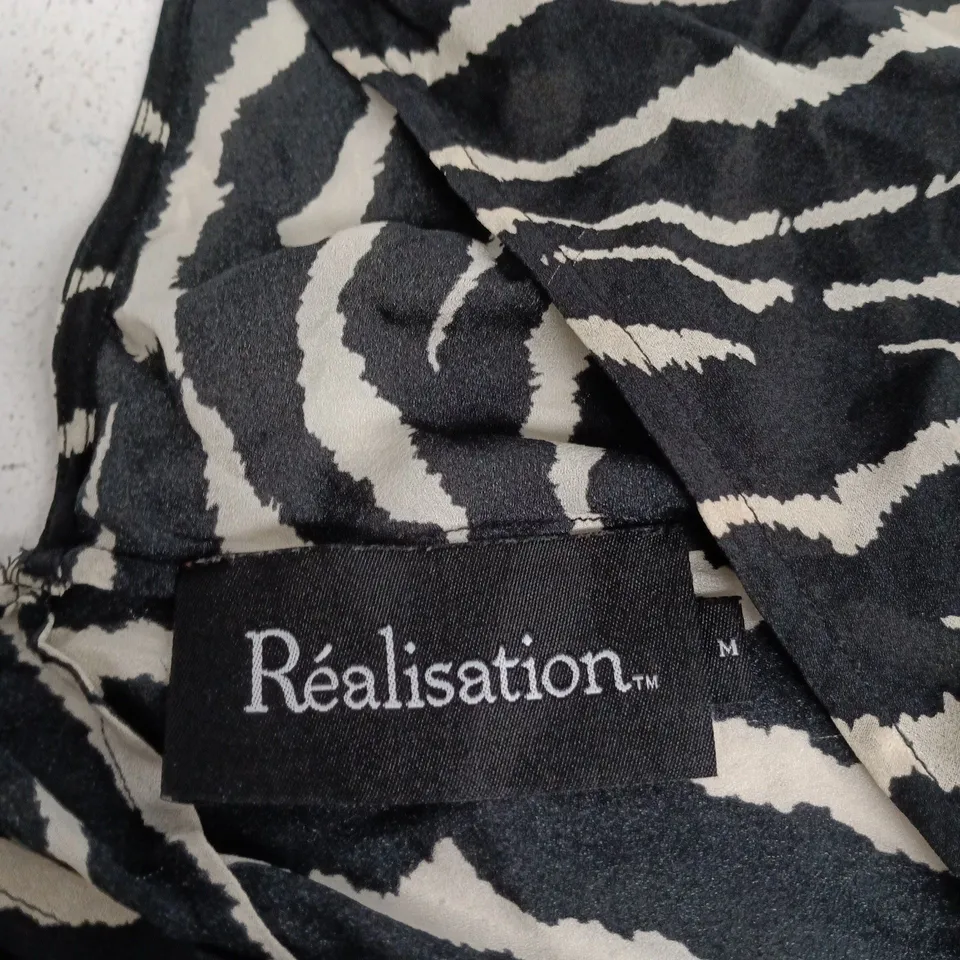 RÉALISATION ZEBRA PRINT WRAP DRESS – WOMEN'S, SIZE M 