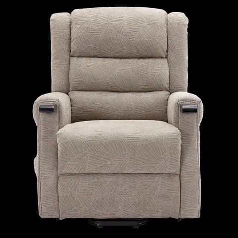 BOXED ASHFIELD DUAL RISE FABRIC RECLINER CHAIR - MOCHA (2 BOXES)