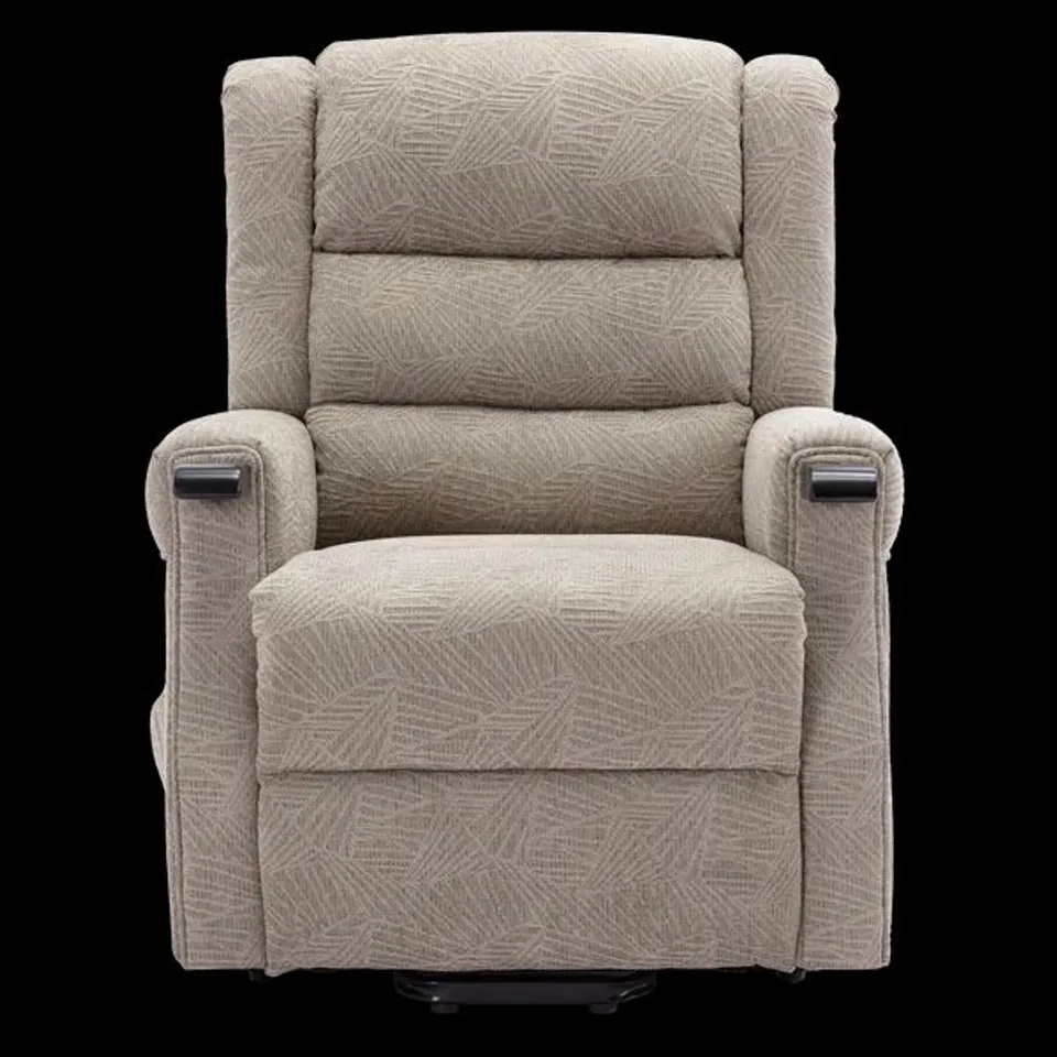 BOXED ASHFIELD DUAL RISE FABRIC RECLINER CHAIR - MOCHA (2 BOXES)