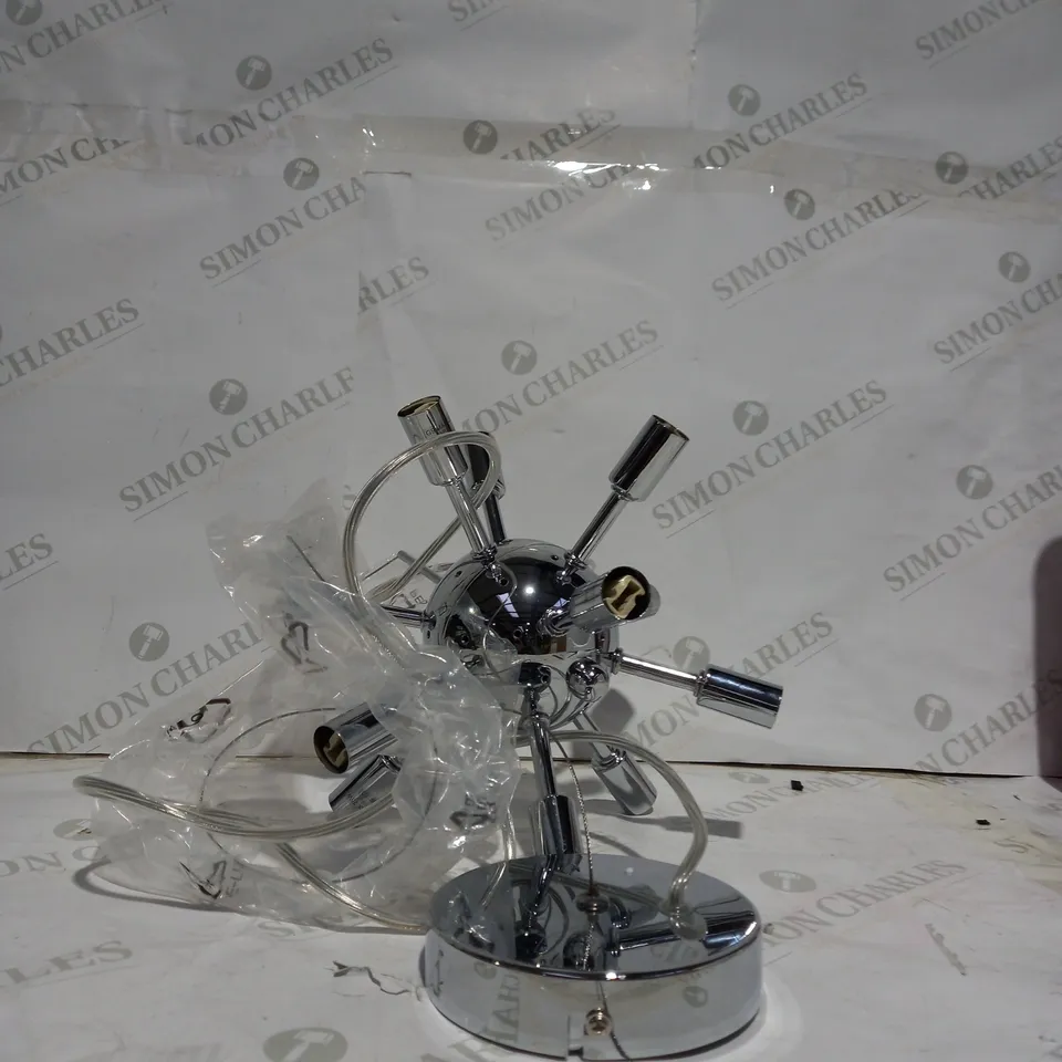 BOXED ASTRID POLISHED AND CHROME STAINLESS STEEL CHANDELIER 