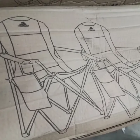 BOXED SET OF 2 PADDED CAMPING CHAIRS.