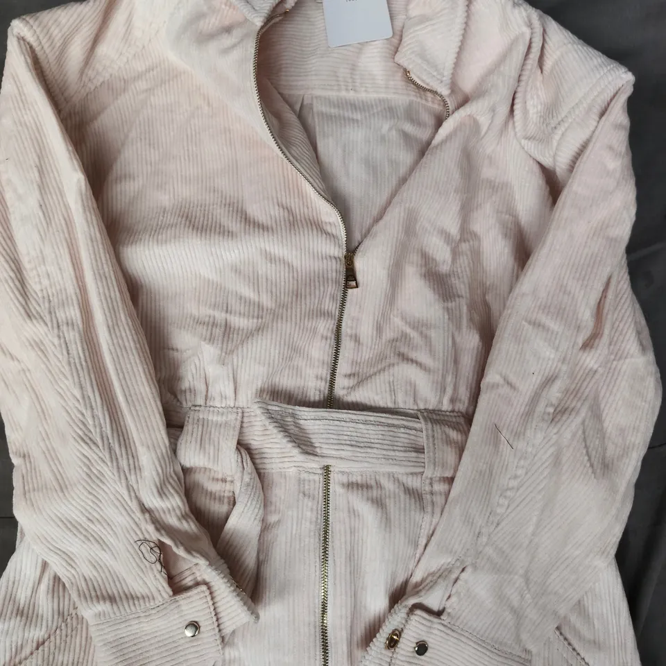 TED BAKER CORD ZIP FRONT JUMPSUIT IN CREAM SIZE 3