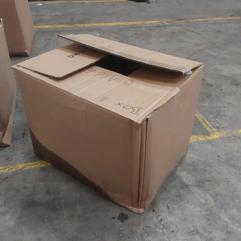 BOX CONTAINING A LARGE ASSORTMENT OF TOOLS/EQUIPMENT INCLUDING: 12PCE DRIVER SET, 12V TYRE SHAPED AIR COMPRESSOR, TORX SOCKET SET, WHEEL ECT