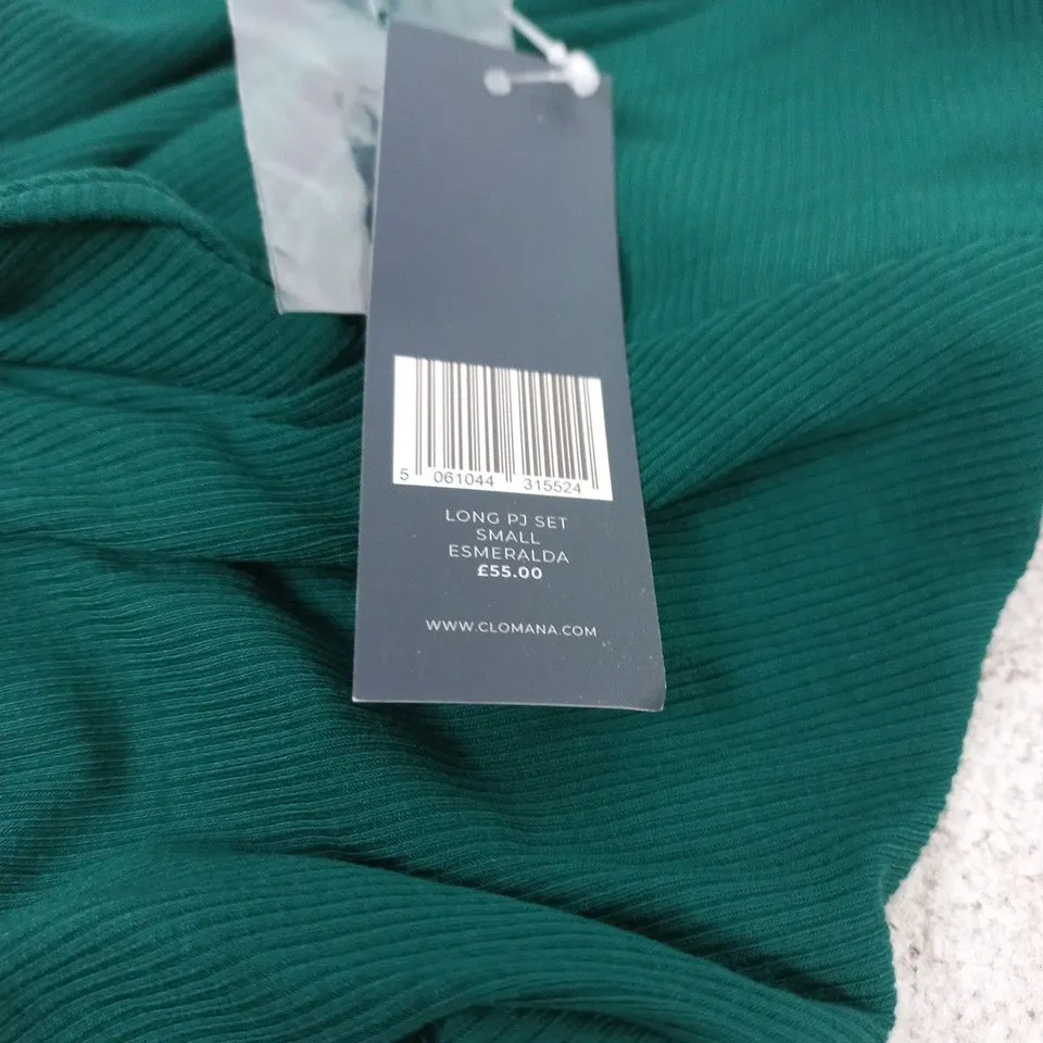 CLOMANA WOMEN'S LONG PJ SET – EMERALD GREEN, SIZE SMALL
