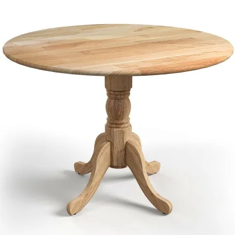 BOXED COSTWAY WOODEN DINING TABLE WITH ROUND TABLETOP AND CURVED TRESTLE LEGS - NATURAL (1 BOX)
