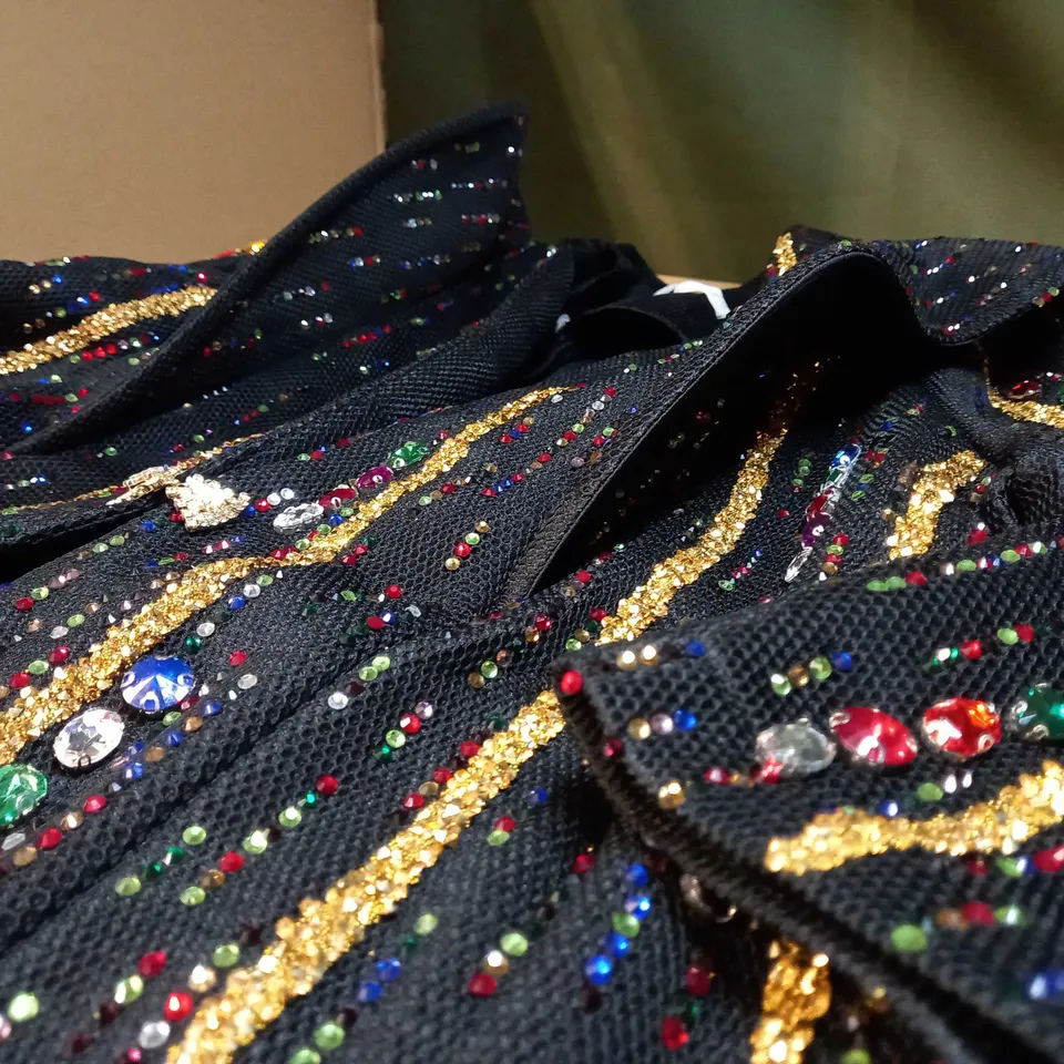 ORLANDO BLACK/BEDAZZLED STATEMENT BLAZER 