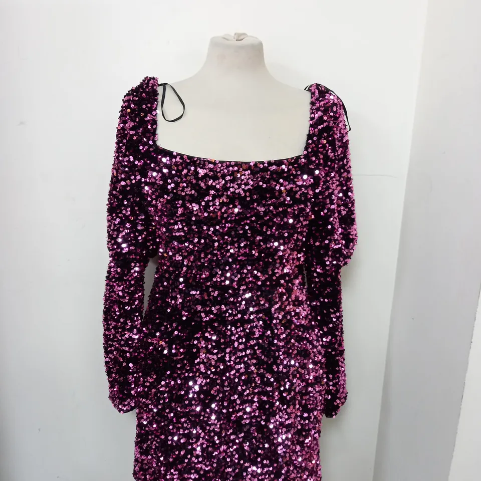 QUIZ PINK SEQUIN MINI DRESS SIZE 12