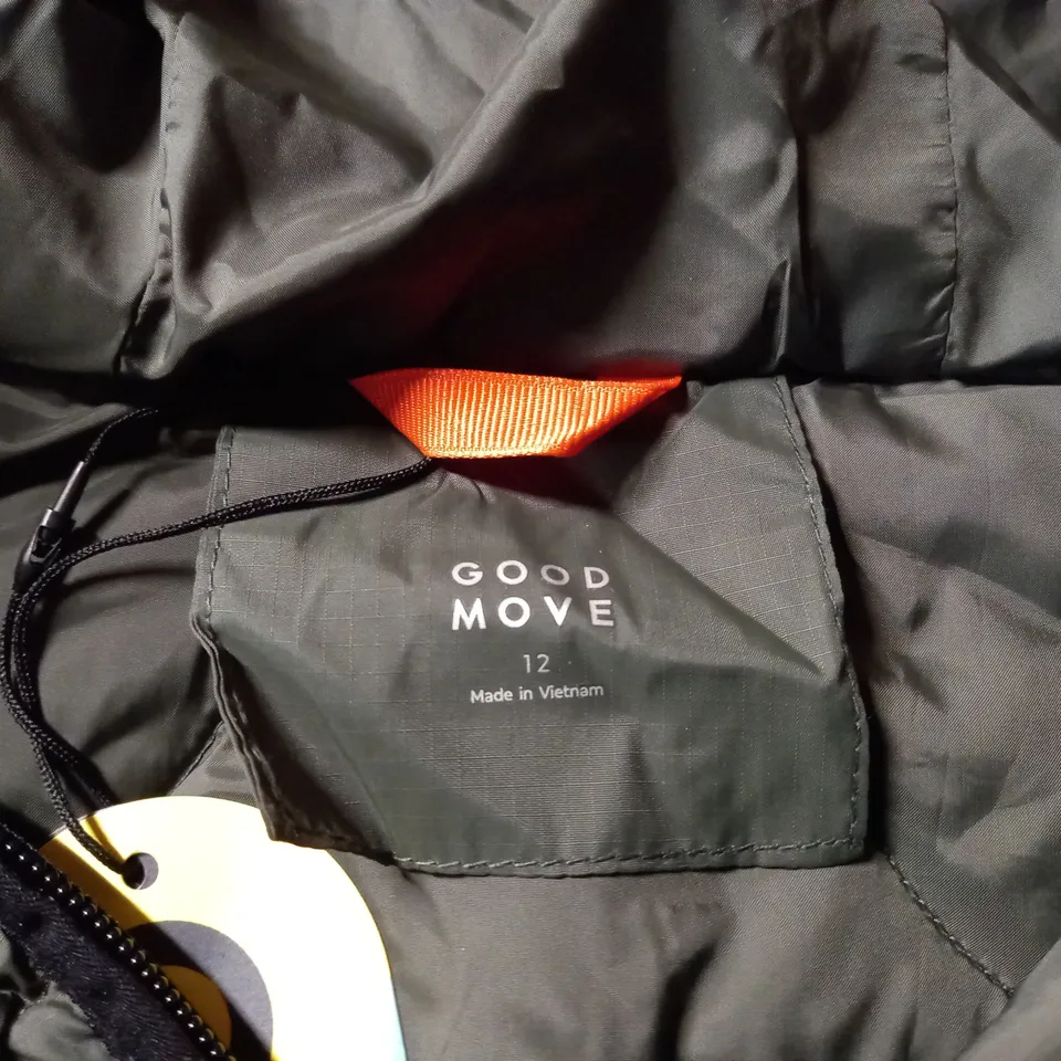 GOODMOVE STORMWEAR COAT - GREEN SIZE 12