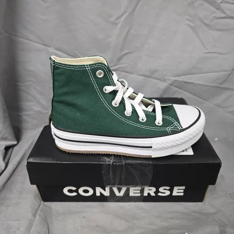 BOXED CONVERSE CHUCK TAYLOR ALL STAR HIGH TOP SNEAKERS β GREEN (YOUTH US 13.5)