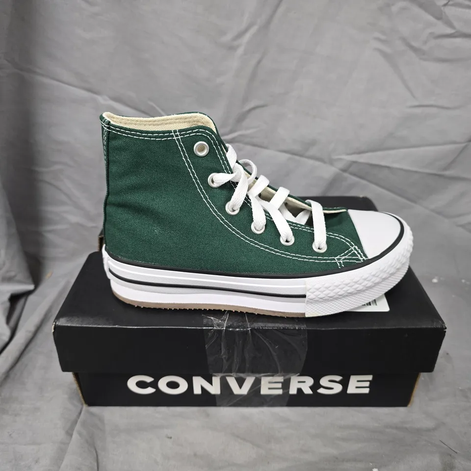 BOXED CONVERSE CHUCK TAYLOR ALL STAR HIGH TOP SNEAKERS – GREEN (YOUTH US 13.5)