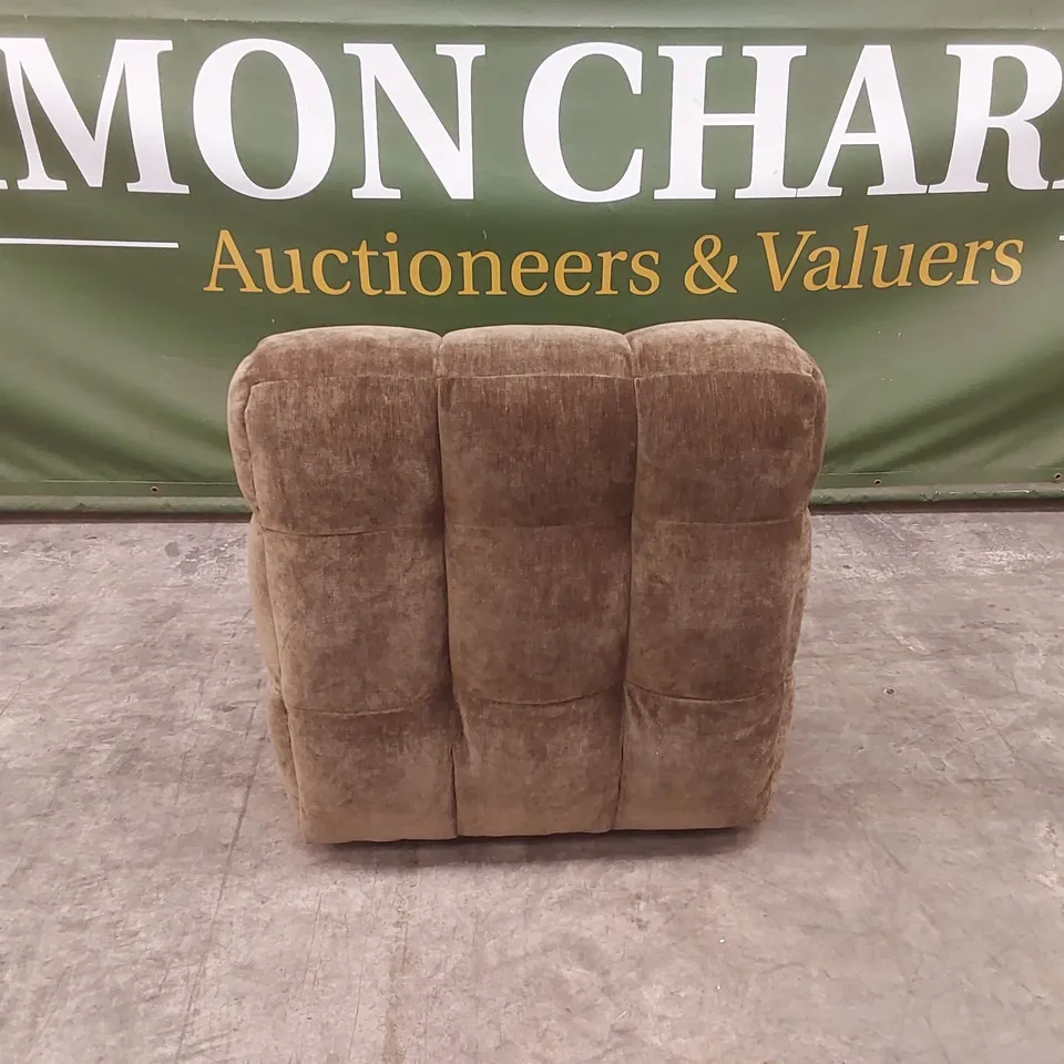 QUALITY DESIGNER JACQUES PUFFED ROBA FABRIC SWIVEL CHAIR - KHAKI GREEN