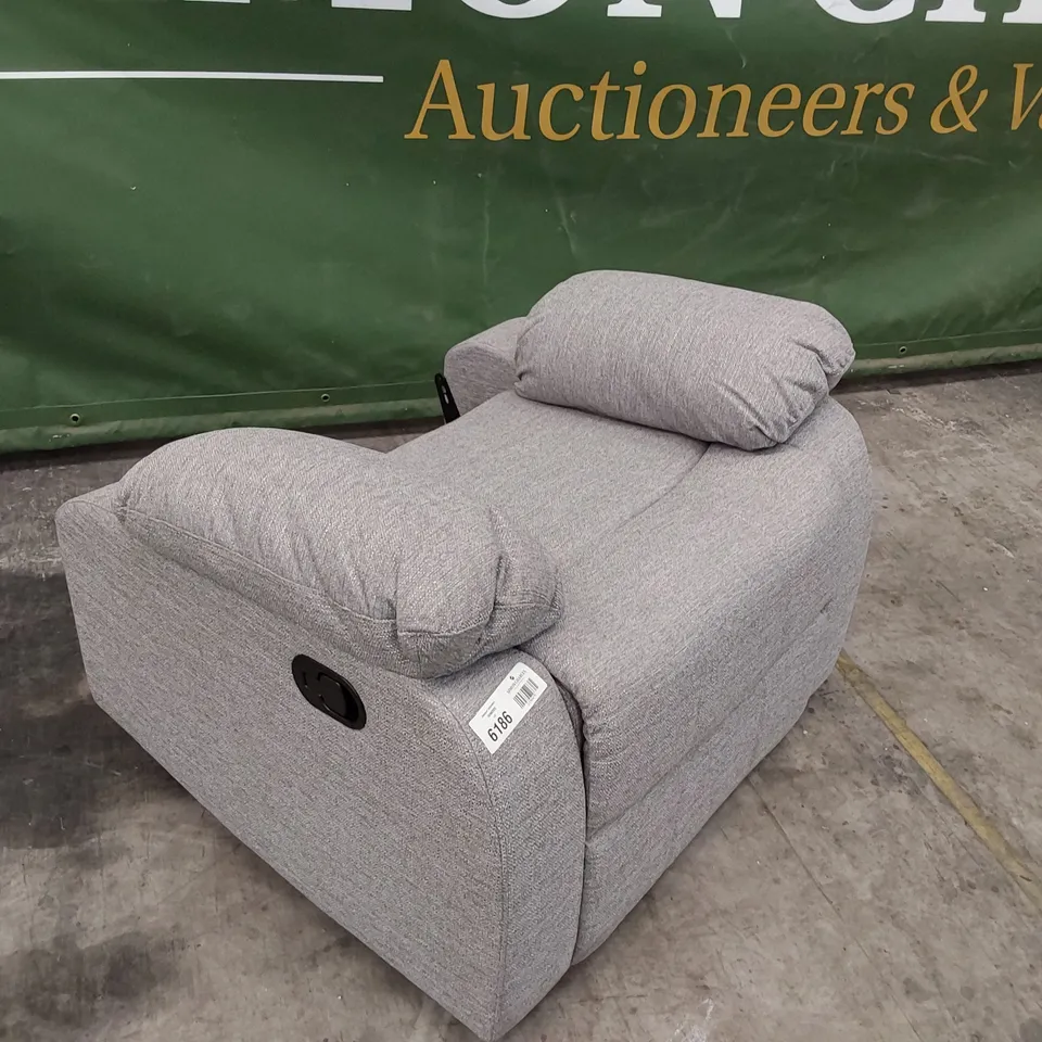 DESIGNER MANUAL RECLINING CHAIR BASE GREY FABRIC 