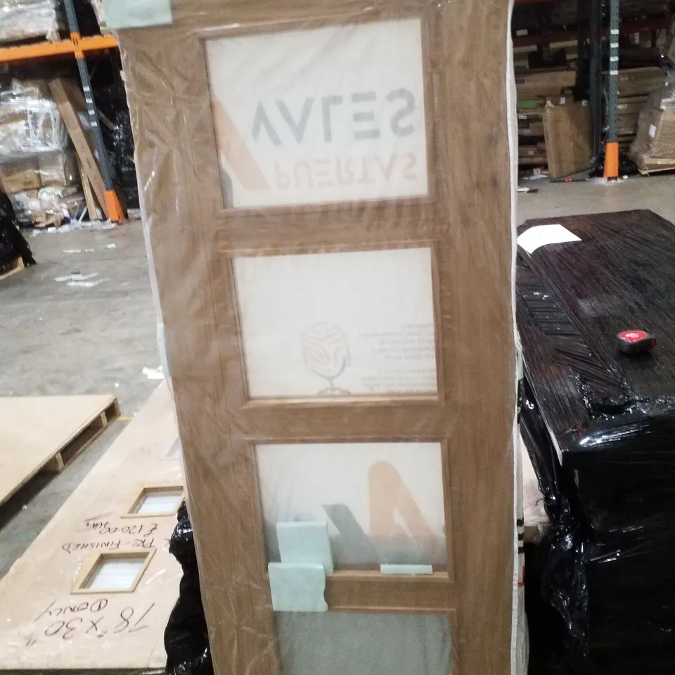 OAK VANCOUVER 4 PANEL CLEAR GLAZED DOOR 1981×763×35MM