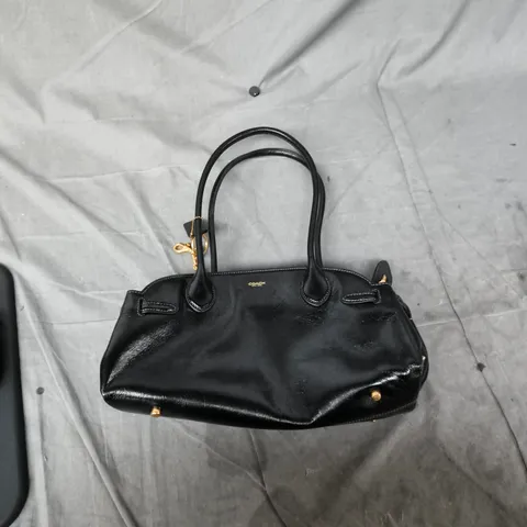COACH NEW YORK - BLACK LEATHER HANDBAG WITH CHERRY CHARM