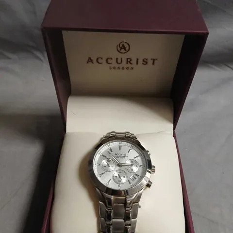ACCURIST LONDON CHRONOGRAPH WATCH – STAINLESS STEEL BRACELET (BOXED)