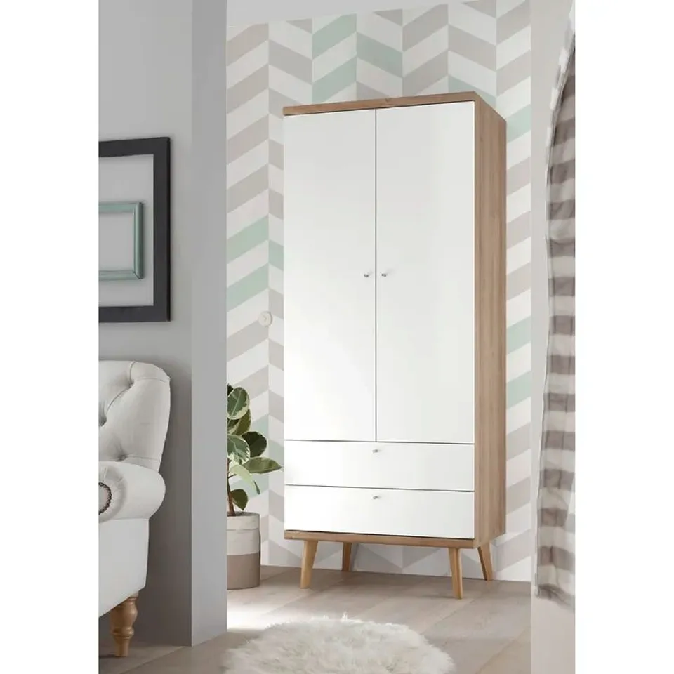 BOXED JULIAAN 2-DOOR MANUFACTURED WARDROBE (4 BOXES)