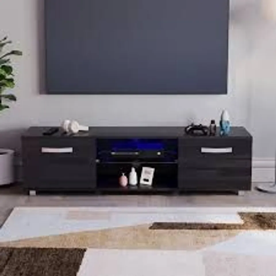 BOXED VIDA DESIGNS COSMO 2 DOOR LED TV UNIT - 140CM - BLACK