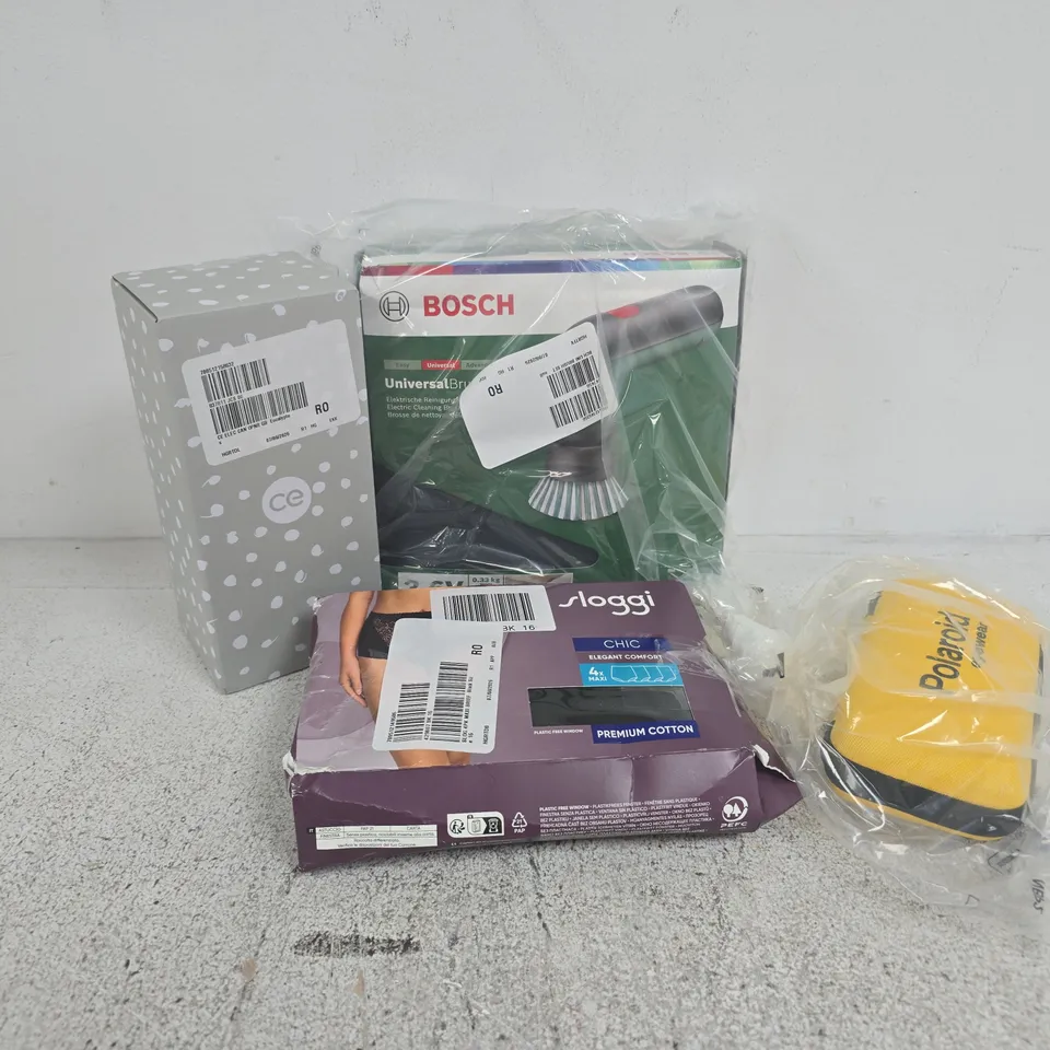 APPROXIMATELY 14 ASSORTED ITEMS TO INCLUDE BOSCH UNIVERSAL BRUSH, SLOGGI MAXI BRIEFS, ELECTRIC CAN OPENER, ETC - COLLECTION ONLY