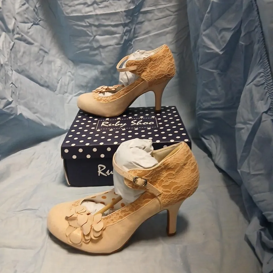 RUBY SHOO MELINDA ROSE GOLD LACE HEELS – UK 9 (EU 42 / US 11)